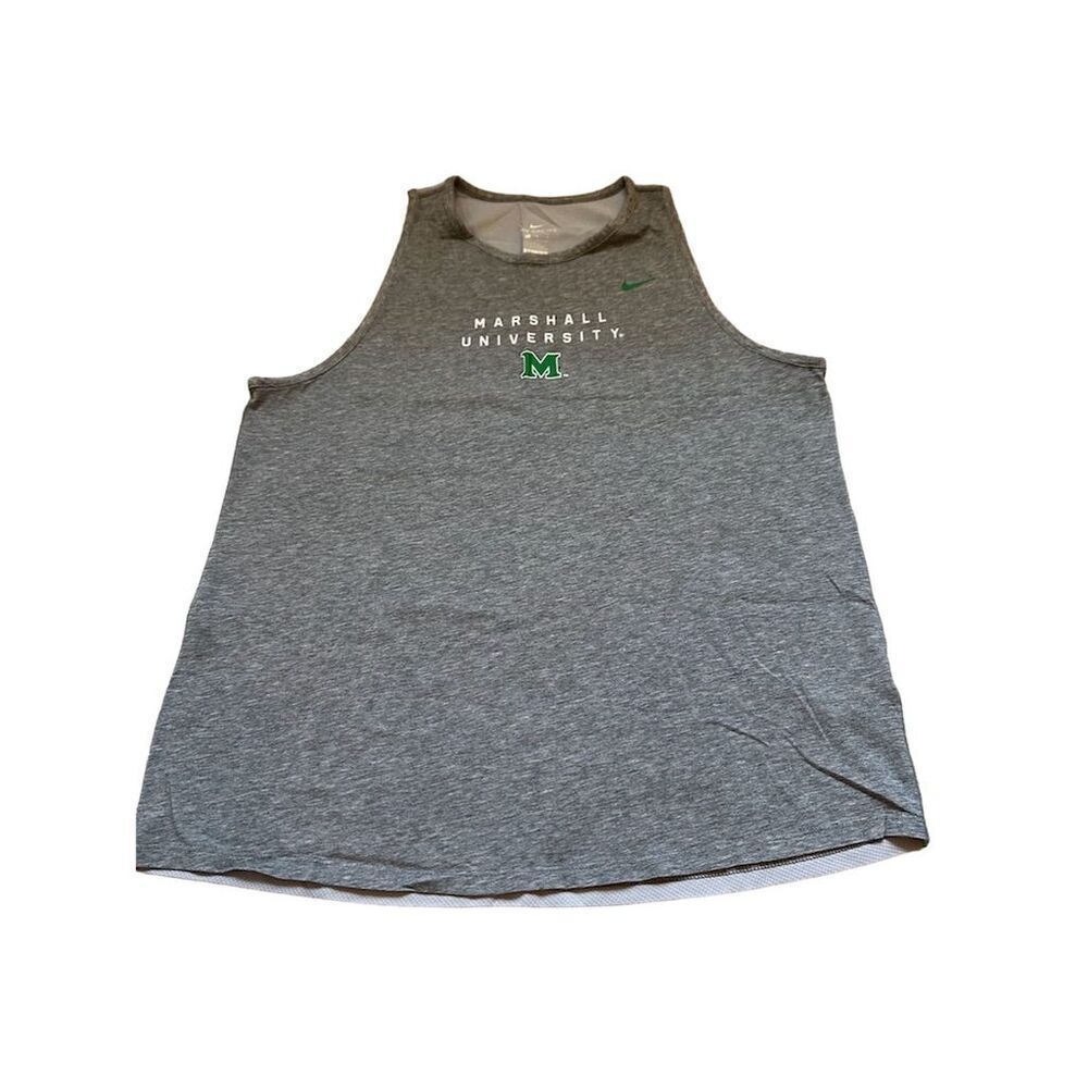 Nike Marshall University Women's Gray Dri-Fit Tank Top Size L Sleeveless